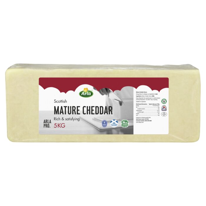 Arla Pro Scottish Mature White Cheddar Cheese Block 5kg – Fayrefield ...
